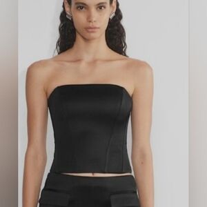 Wilfred Black Strapless Corset Top